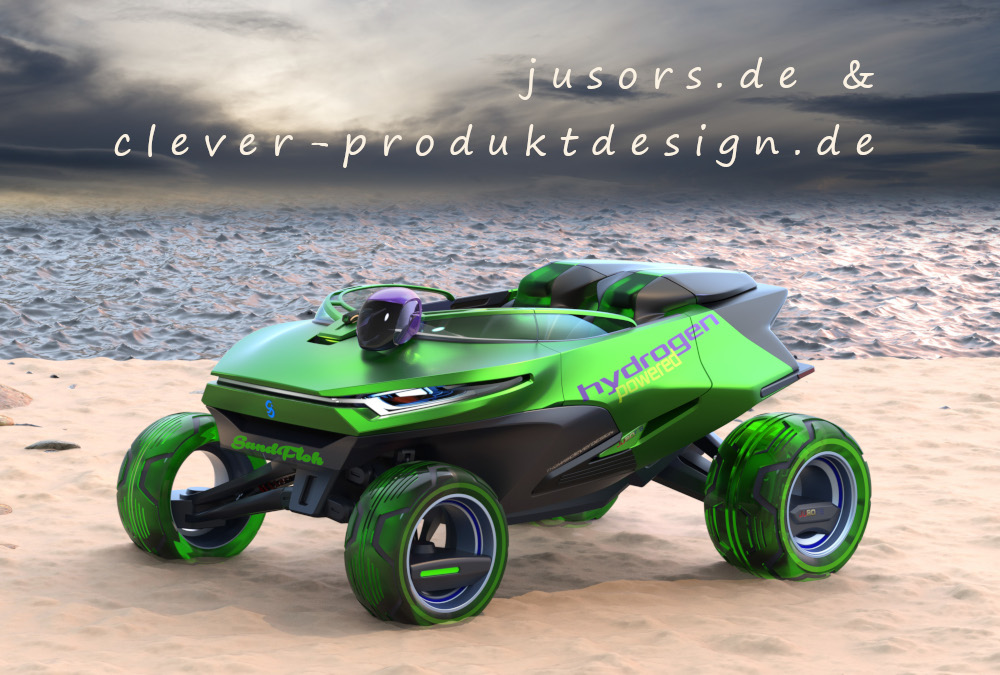 Creo Parametric was used to create the hydrogen beach buggy SandFloh by car designer Thomas Clever according to my wishes.